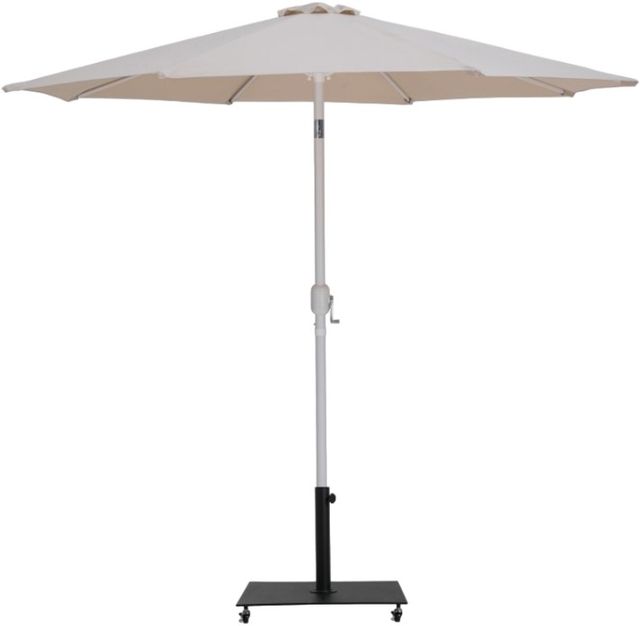 Meridian Furniture Fiji Beige/Black/Matte White Aluminum Outdoor Patio Umbrella and Base-0