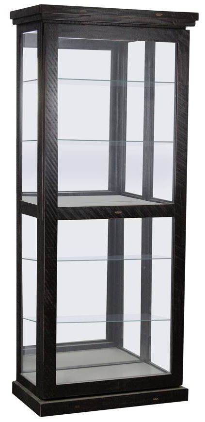 American Heartland Manufacturing Rustic Tall Sliding Door Curio-0