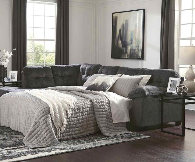 Signature Design by Ashley® Accrington 2-Piece Granite Left-Arm Facing Sofa Sleeper Sectional and Chaise-2