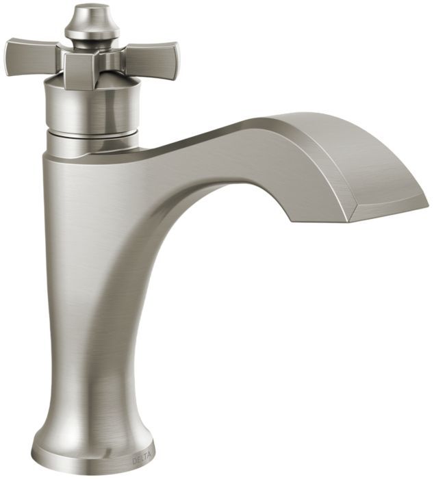 Delta Dorval® Stainless Single Handle Cross Bathroom Faucet with Drain-0