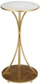 Currey & Company Orla White C Table with Gold Base-2