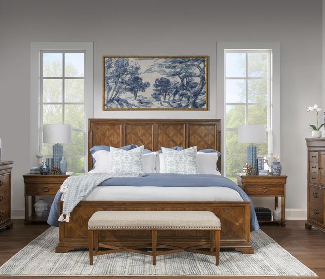Legacy Classic Echelon Heritage Walnut Upholstered Bed Bench-1