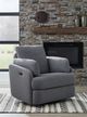 Signature Design by Ashley® Alainmont Salt and Pepper Swivel Power Recliner-2