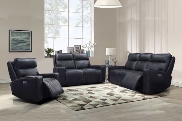 Mazin Furniture Chadwick Black Power Double Reclining Sofa with Power Headrests-2