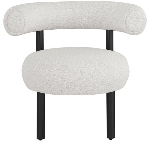 Meridian Furniture Bordeaux Cream/Matte Black Boucle Fabric Accent Chair-1