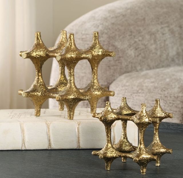 Uttermost® Gilded Connection 2-Piece Antique Brass Sculpture Set-1