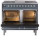 Ilve® Nostalgie II Noblesse 40'' Blue Gray Pro Style Dual Fuel Range with Chrome Trim-1