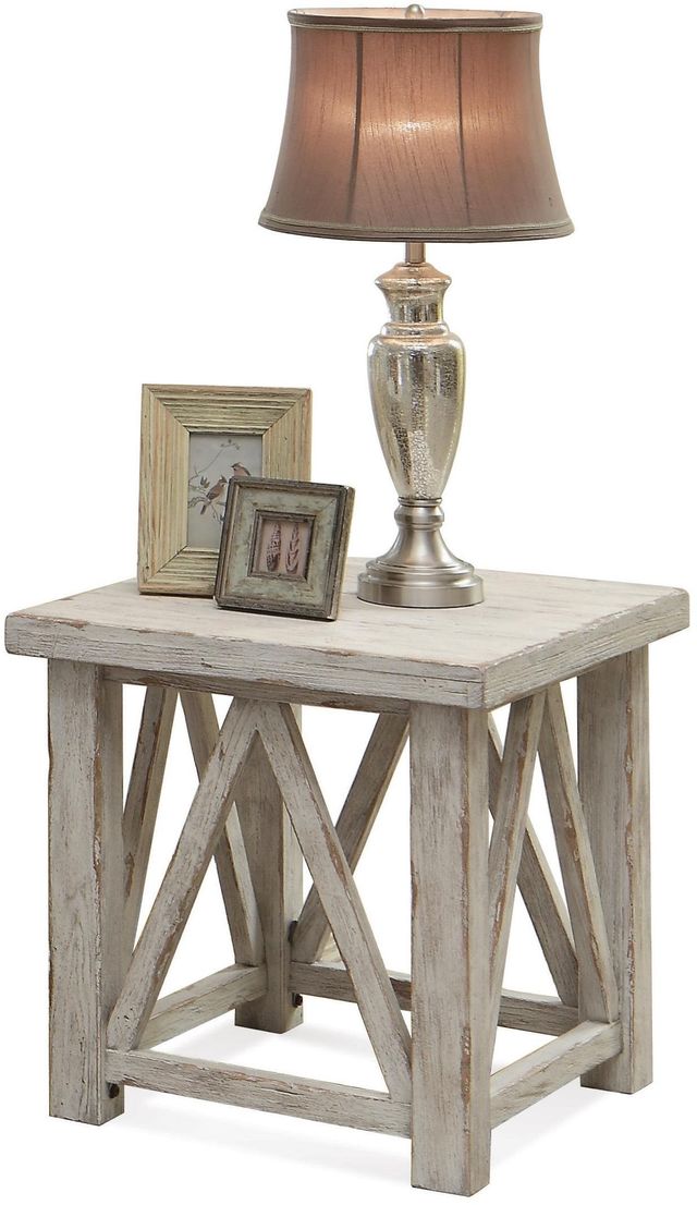 Riverside Furniture Aberdeen Weathered Worn White Side Table-0