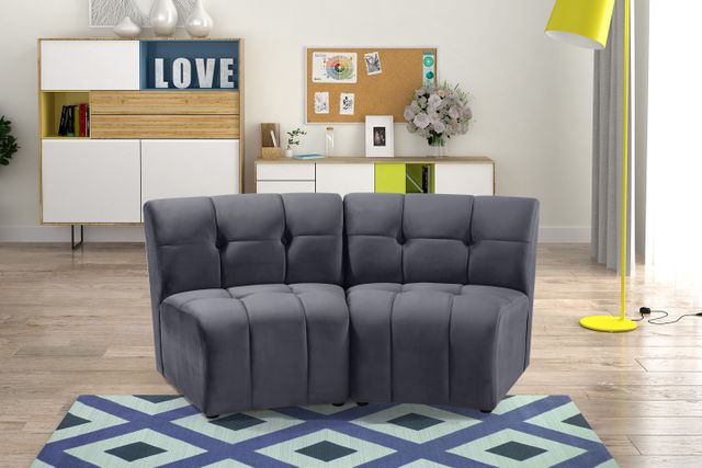 Meridian Furniture Limitless 2-Piece Grey Velvet Modular Sectional-1