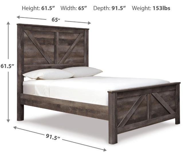 Signature Design by Ashley® Wynnlow Gray Queen Crossbuck Panel Bed-9
