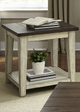 Liberty Furniture Lancaster Weathered Bark End Table with Antique White Base-0