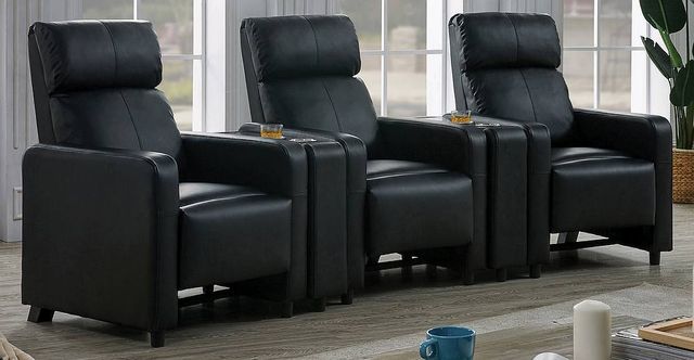 Coaster® Toohey Black Home Theater Cup Holders Console Table-3
