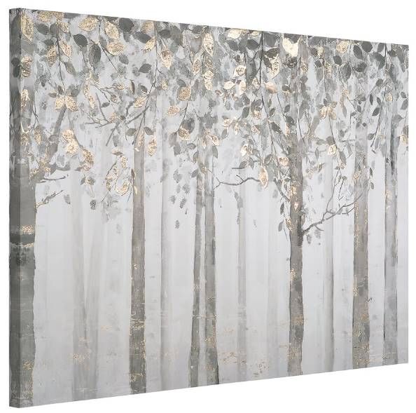 YHD Grey and Yellow Trees Wall Art-2