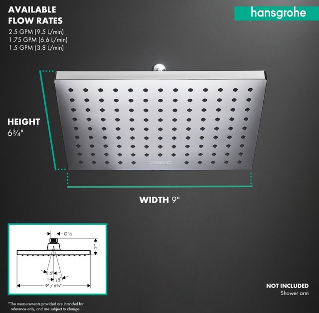 Hansgrohe Vernis Shape Brushed Nickel 2.5 GPM Showerhead-1