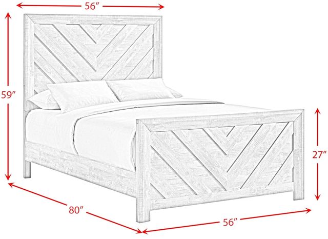 Elements International Eleanor Mocha Gray Full Panel Bed-2