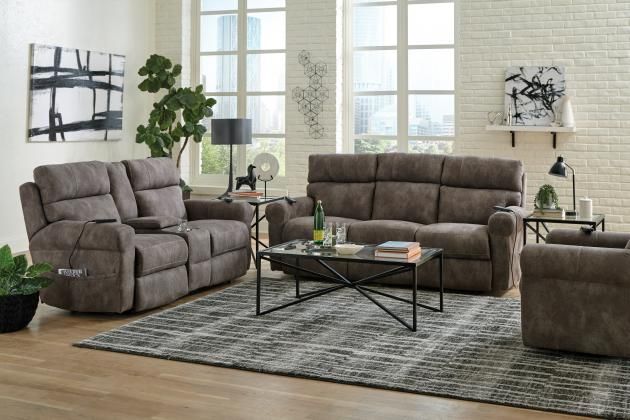Catnapper® Tranquility Pewter Power Lay Flat Reclining Sofa-3