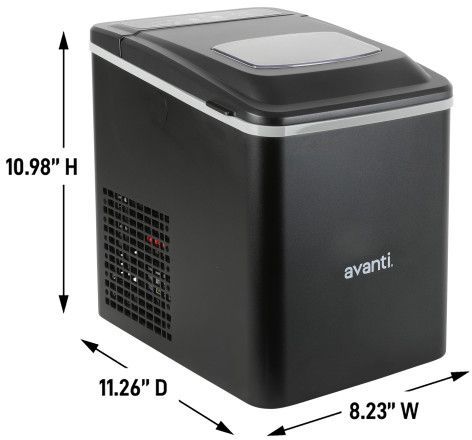 Avanti® 9” 26 lb. Black Ice Maker-2