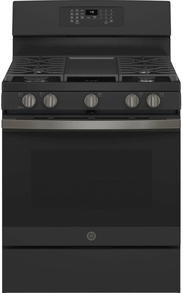 GE® 30" Fingerprint Resistant Black Slate Free Standing Gas Range-0