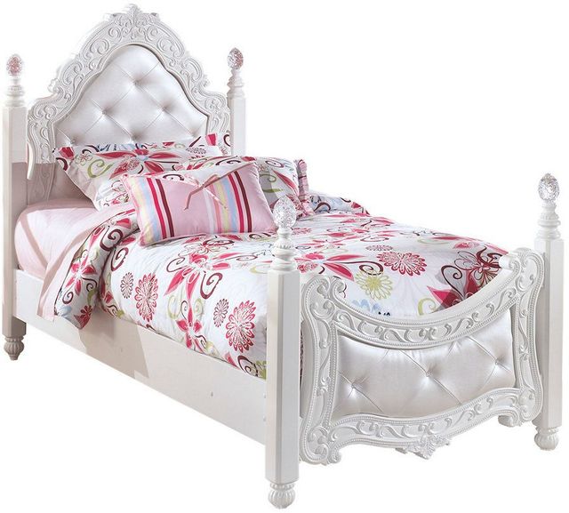 Signature Design by Ashley® Exquisite 6-Piece White Twin Poster Bed Set-1