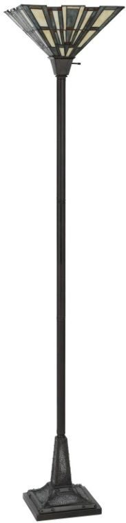 Cal® Lighting & Accessories Tiffany Dark Bronze Torchiere Floor Lamp-2