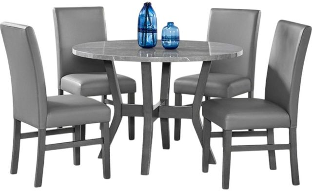American Wholesale Furniture Shannon 5-Piece Gray Dining Set-0