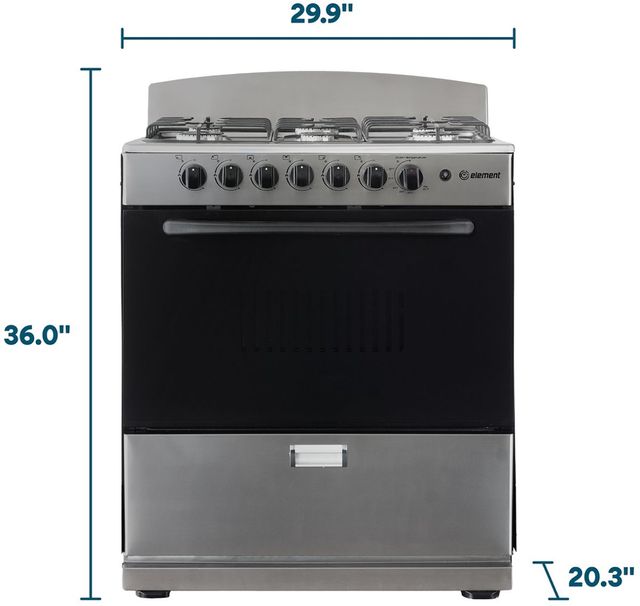 Element® 30" Stainless Steel Freestanding Gas Range-1