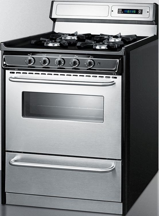 Summit® 30" Stainless Steel Open Burner Freestanding Gas Range-1