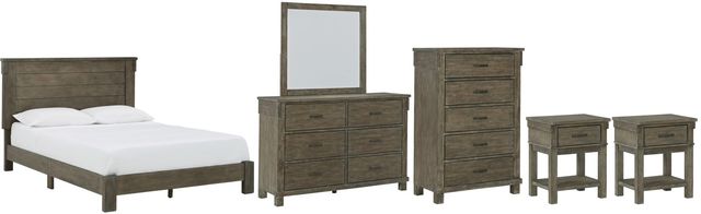 Signature Design by Ashley® Shamryn 6-Piece Grayish Brown Full Panel Bed Set-0
