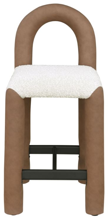 Meridian Furniture Amari Brown/Cream Upholstered Counter Stool-2