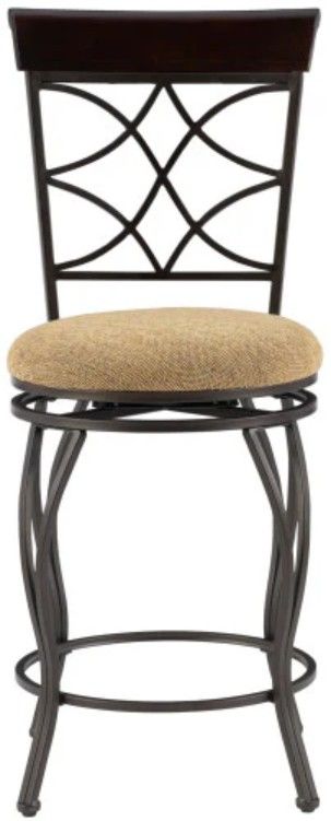 Linon Curves Brown Metallic Counter Stool-1