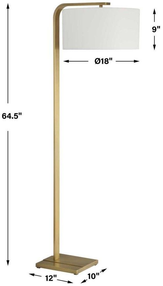 Uttermost® Laight Antique Brass Floor Lamp-2