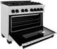 ZLINE Autograph Edition Legacy 36" Satin Stainless Steel Pro Style Dual Fuel Range with Matte Black Accents-2