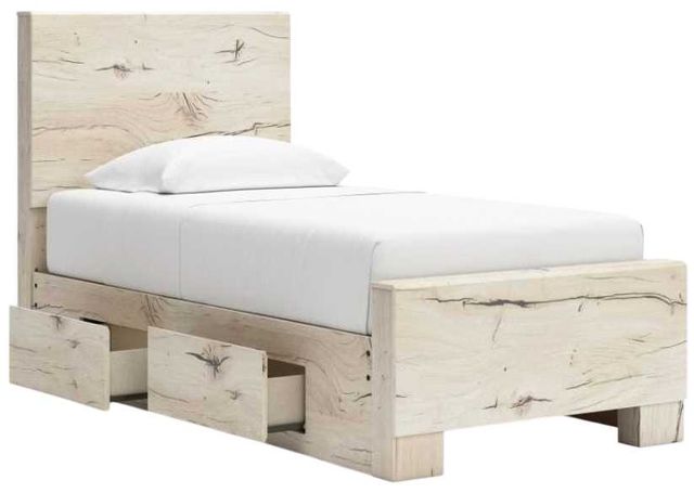 Benchcraft® Lawroy Light Natural Twin Youth Panel Storage Bed-2