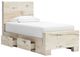 Benchcraft® Lawroy Light Natural Twin Youth Panel Storage Bed-2