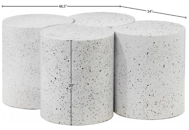 Meridian Furniture Dimple 4-Piece White 20'' Modular Nesting Coffee Table Set-3