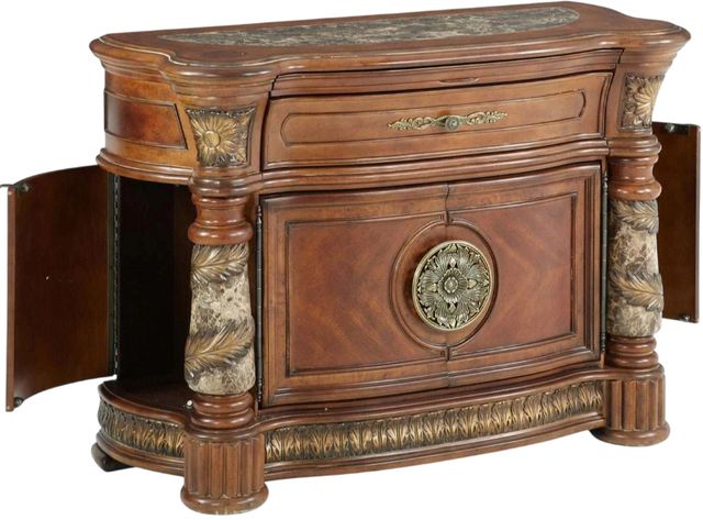Michael Amini® Villa Valencia Classic Chestnut Bachelor's Chest with Mirror-3