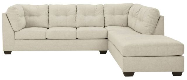 Benchcraft® Falkirk 2-Piece Parchment Right-Arm Facing Sectional and Chaise-1