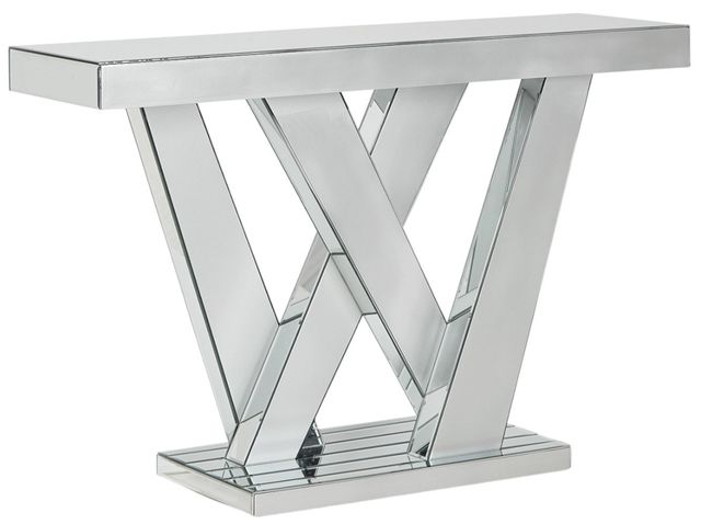 Signature Design by Ashley® Gillrock Mirror Glass Console Table with Silver Base-3
