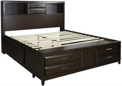 Lit double à panneaux de rangement Vanmore de Benchcraft® - Brun foncé
