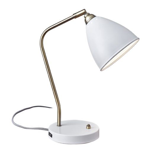 Adesso® Chelsea White Desk Lamp-0