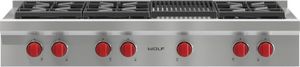 Wolf® 48" Natural Gas Stainless Steel Pro Style Rangetop