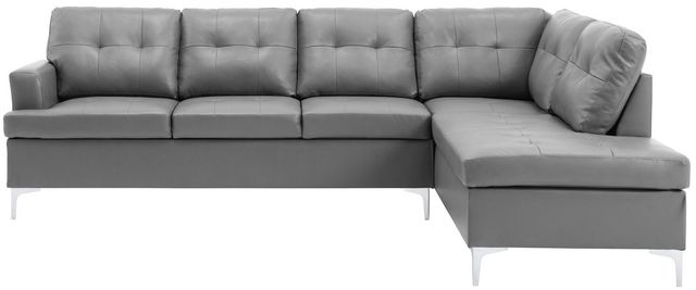 Mazin Furniture Barrington 2-Piece Gray Right-Arm Facing Sofa Sectional and Chaise-1