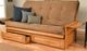 Kodiak Furniture Phoenix Suede Peat/Butternut Queen Futon with Mattress and Storage Drawers-1