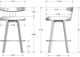 Amisco Customizable Asher Swivel Counter Stool Upholstered Seat and Metal Backrest with Solid Wood Accent-1
