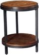 Hammary® Baja Vintage Umber Round End Table with Black Frame-0