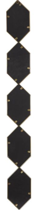 Deco Marche Gold Slim Stacked Chain 5-Layer Wall Mirror with Trellis Pattern-2