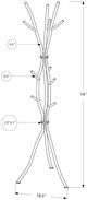 Monarch Specialties Inc. 74" Hammered Black Metal Coat Rack-4