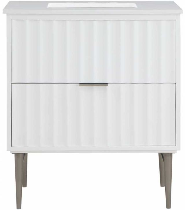 Meridian Furniture Modernist Chrome/White 30" Bathroom Vanity-2