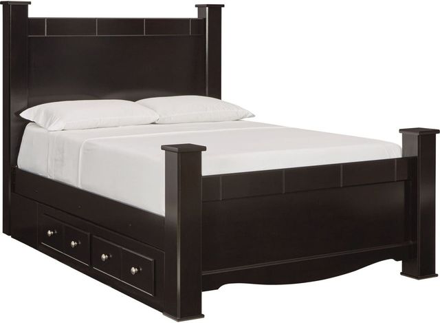 Signature Design by Ashley® Mirlotown Almost Black Queen Poster Storage Bed-2