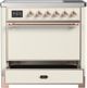 Ilve® Majestic III 36" Antique White Pro Style Induction Range with Solid Door and Copper Trim-3
